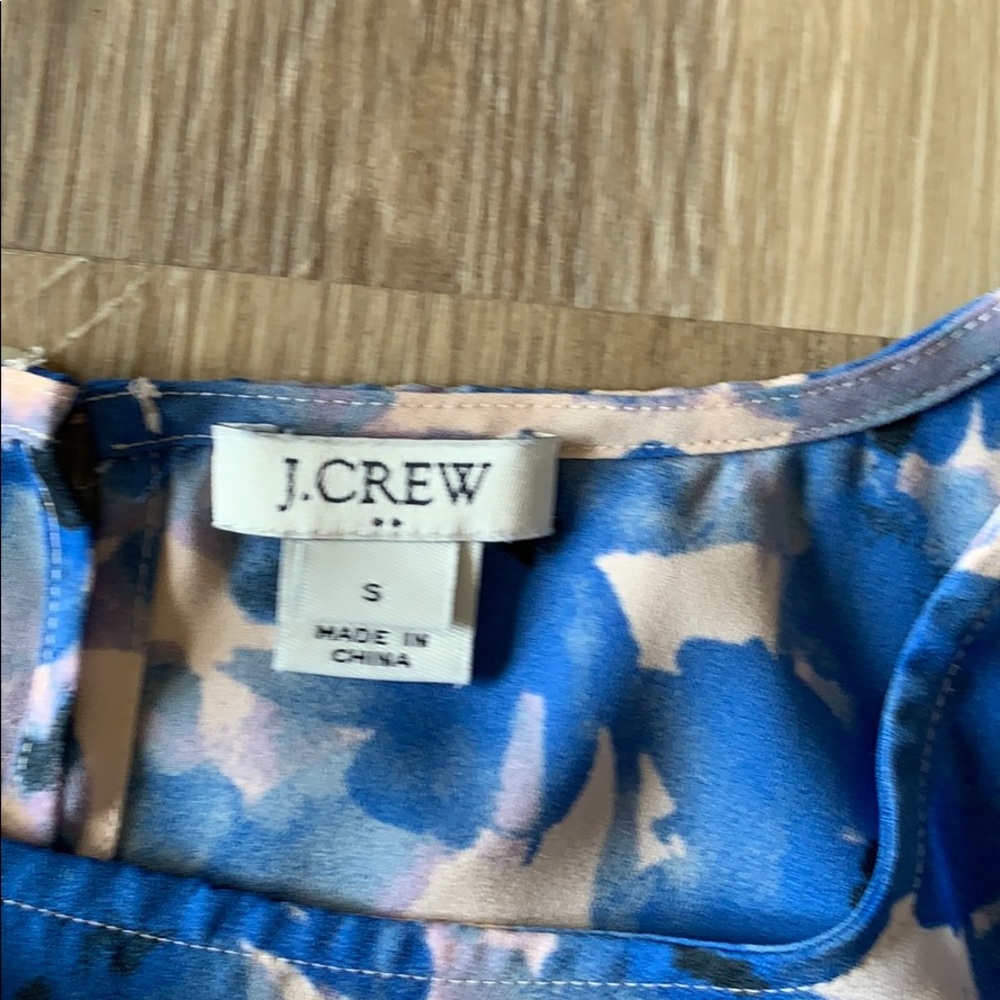 Blush/Blue/Black J. Crew flouncy top - Picture 4 of 4
